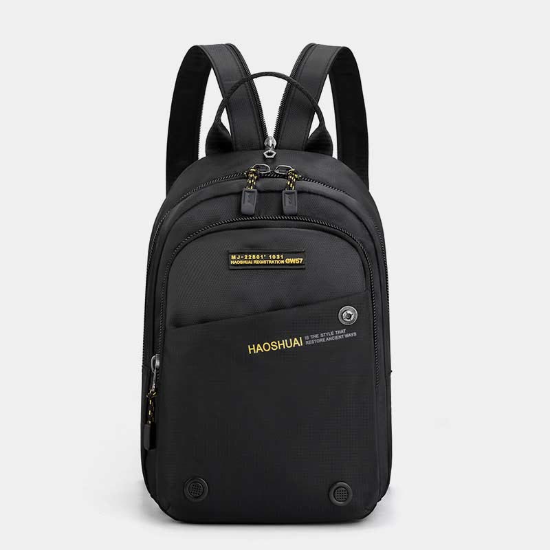 Schultertasche für Herren, lässig, wasserdicht, verstellbare Reißverschlussgurte, Rucksack