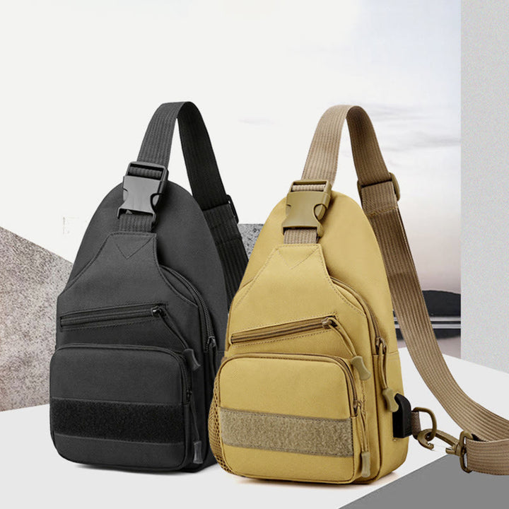 Schultertasche für Herren aus Canvas, lässig, sportlich, große Brusttasche