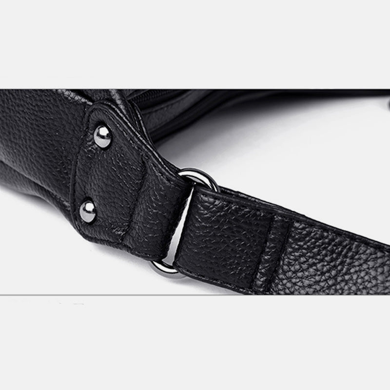Weiche Umhängetasche mit großem Fassungsvermögen und mehreren Taschen und zwei Fächern