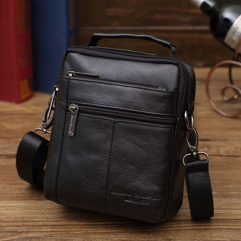 Umhängetasche für Herren im Vintage-Stil, Umhängetasche aus sanftem Leder
