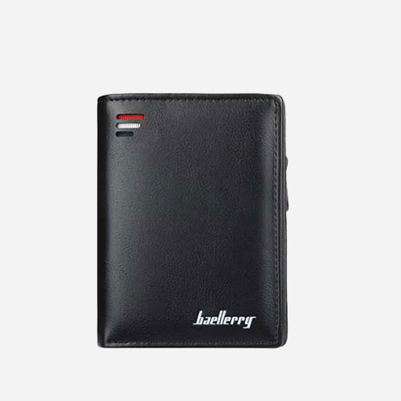 Vordertaschen-Geldbörse für Herren, Ledergeldbörse mit mehreren Fächern und Ausweisfenster