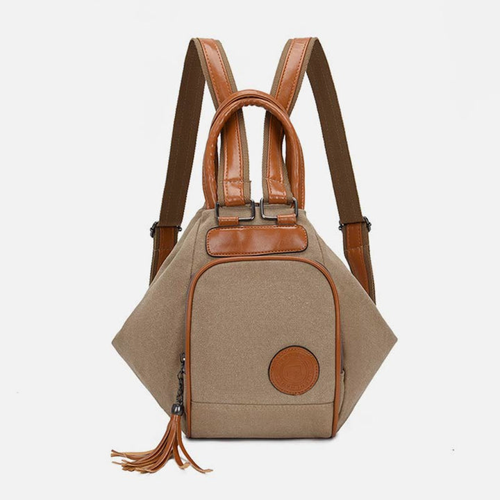 Multifunktionaler Damen-Rucksack mit Quastendekor, tragendem Canvas, Reise-Tagesrucksack