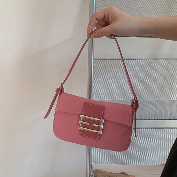 Umhängetasche für Damen, Vintage, mattrosa, elegante Handtasche