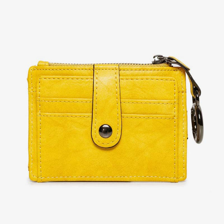 Schlankes Kartenetui, Vordertasche, Geldbörse, Kreditkartenhalter für Damen, mit Schlüsselanhänger