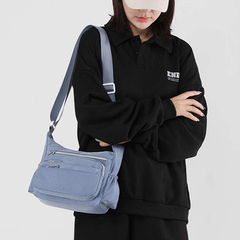 Leichte Nylon-Geldbörse mit mehreren Taschen für Damen, multifunktionale Umhängetasche
