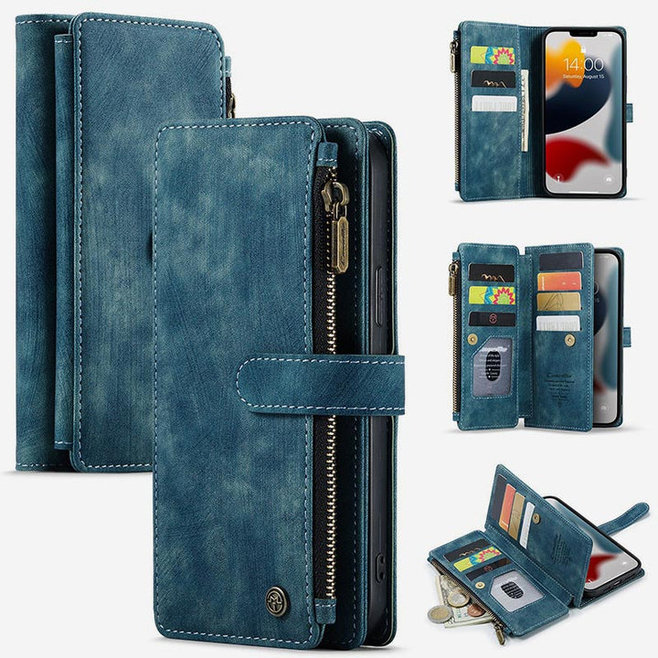 Retro-Handytasche aus Leder für iPhone und Samsung mit Münzfach