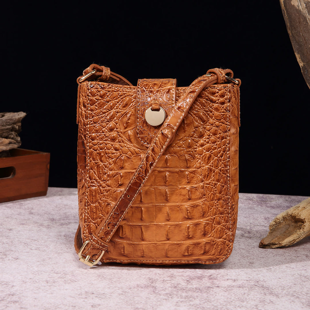 Umhängetasche für Damen, Retro-Krokodilmuster, Handytasche