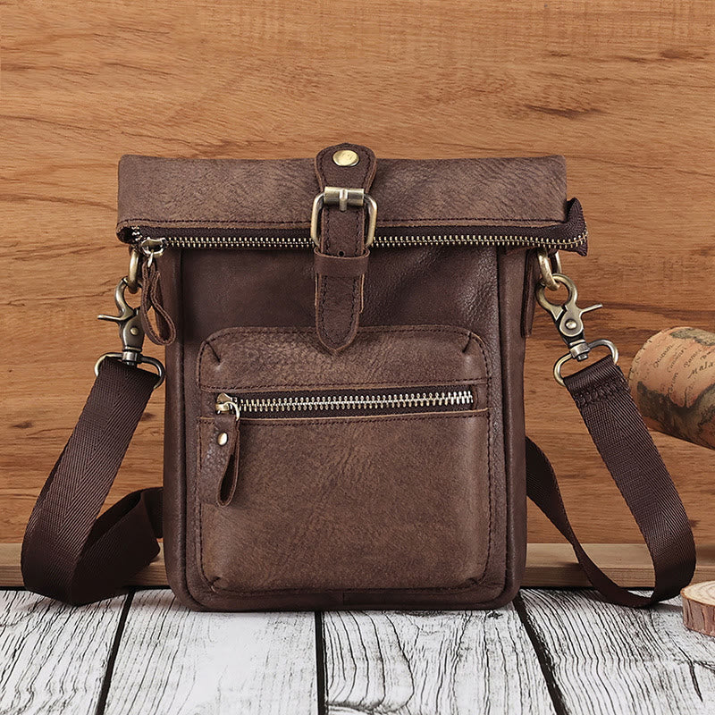 Gürteltasche für Herren, multifunktionale Gürteltasche aus Leder für Outdoor-Sportbekleidung