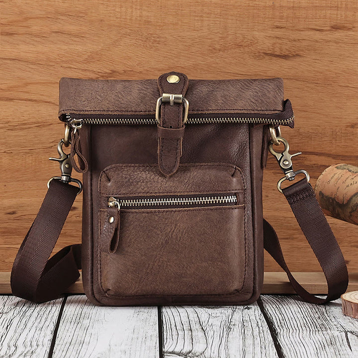 Gürteltasche für Herren, multifunktionale Gürteltasche aus Leder für Outdoor-Sportbekleidung