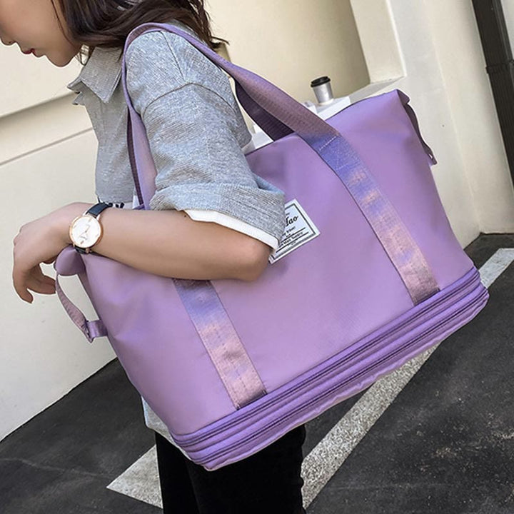 Reisetasche mit doppelter Erweiterung für Damen, groß, leicht, Oxford-Reisetasche