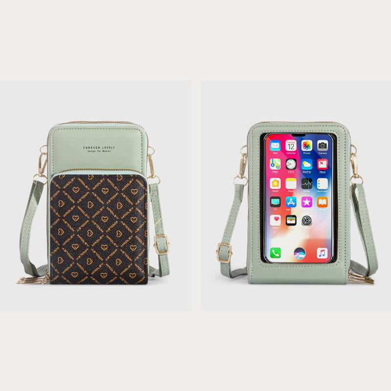 Handytasche für Damen, mehrere Farben, berührbarer täglicher Lederclip