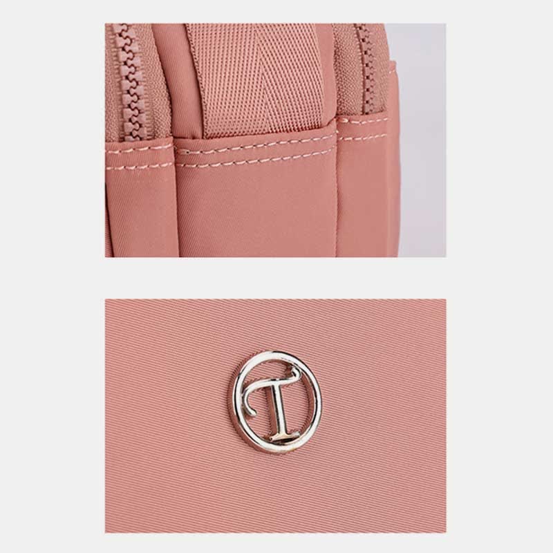 Kleine Umhängetasche mit dreifachem Reißverschluss für Damen, leichte, lässige Schultertasche