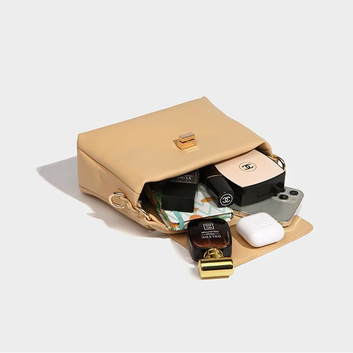 Top-Griff-Tasche für Damen, schlichte Vintage-Umhängetasche aus weichem Leder