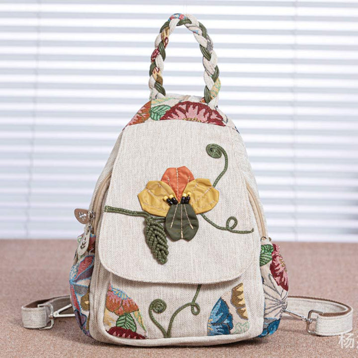 Multifunktionaler Rucksack mit großem Fassungsvermögen und nationalem Blumendruck