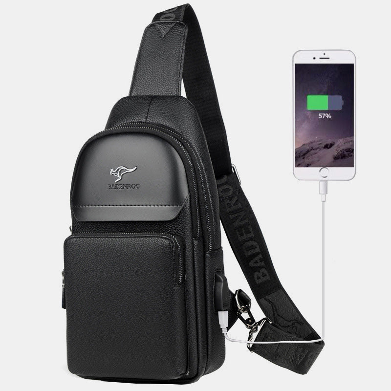 Mehrzweck-Schultertasche, wasserdichter, weicher Umhängerucksack mit USB-Ladeanschluss