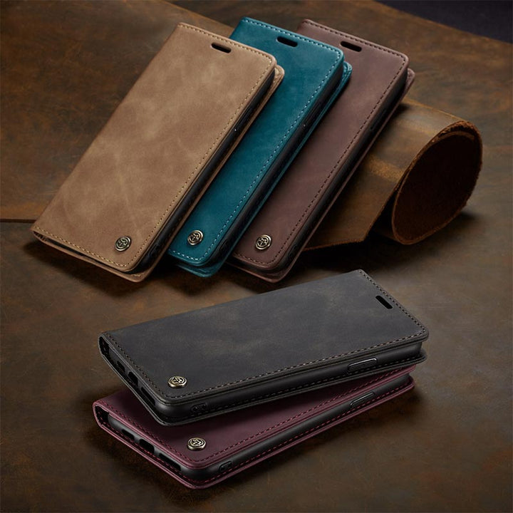 Leder-Handytasche, Handytasche für iPhone, Samsung, mit Kartenhalter, Geldscheinfach