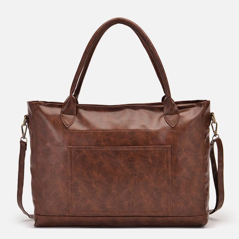 Retro Leder Tote Quaste Dekor Klassische Multifunktionale Reisetasche - image 5