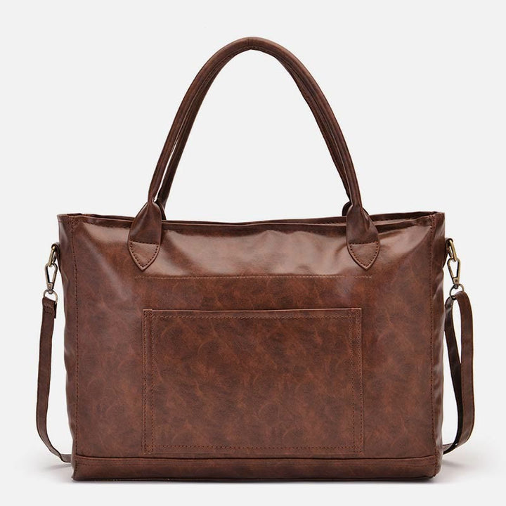 Retro Leder Tote Quaste Dekor Klassische Multifunktionale Reisetasche - image 5