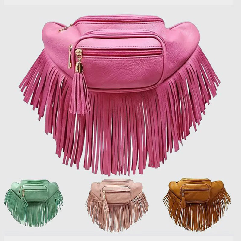 Gürteltasche für Damen, multifunktionale Umhängetasche mit Quaste für den Außenbereich
