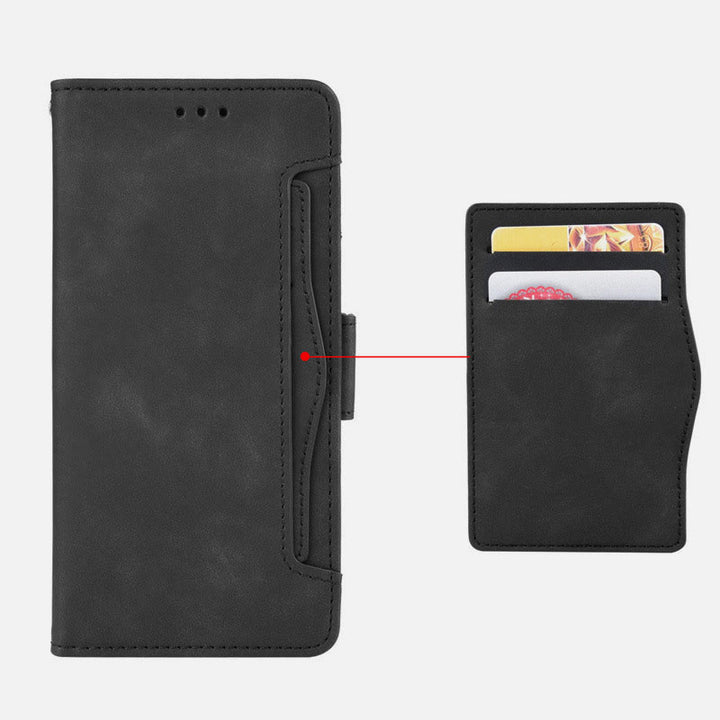 Huawei Mate 60 Clamshell-Telefonhülle aus Leder mit mehreren Kartenfächern