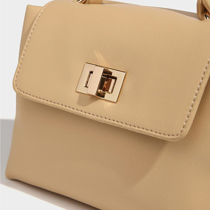 Top-Griff-Tasche für Damen, schlichte Vintage-Umhängetasche aus weichem Leder