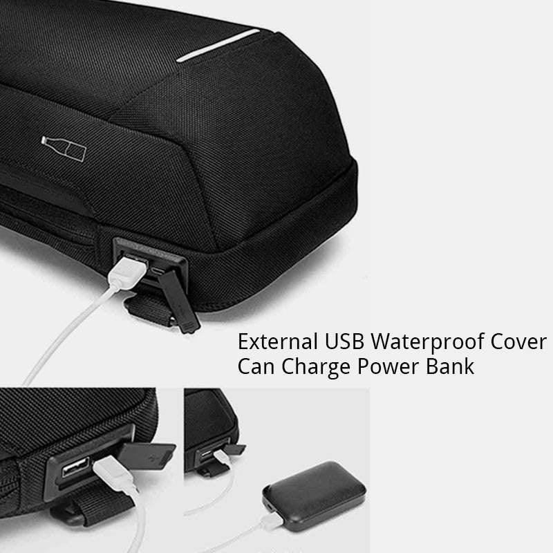 Diebstahlsichere, wasserdichte Brusttasche mit USB-Ladeanschluss