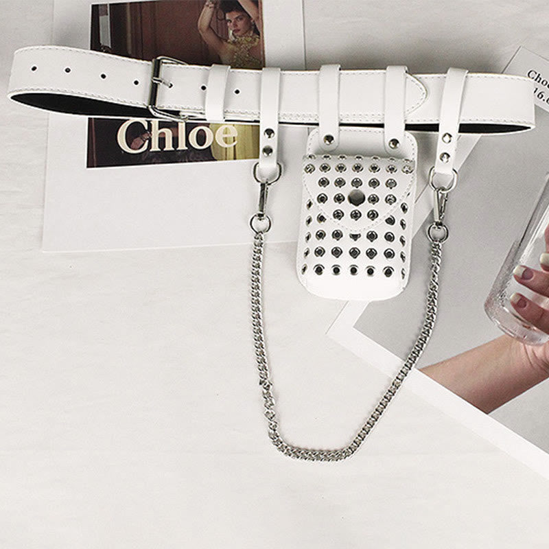 Punk-Gürteltasche für Damen mit ausgehöhlten Nieten