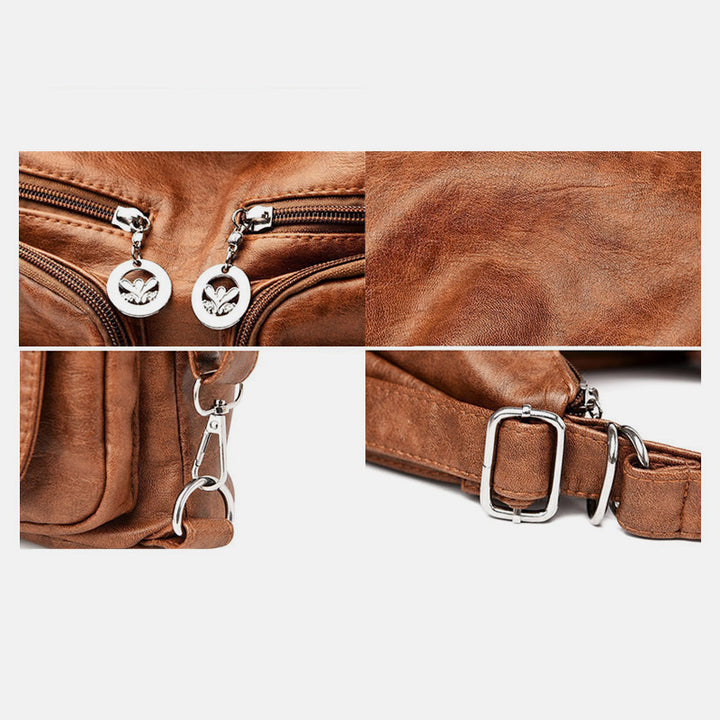 2-Wege-Verwendung, mehrere Taschen, große Kapazität, Vintage-Rucksack, Umhängetasche