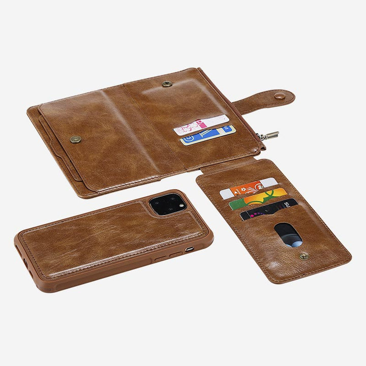 Abnehmbare magnetische Vintage-Brieftaschenhülle für das iPhone