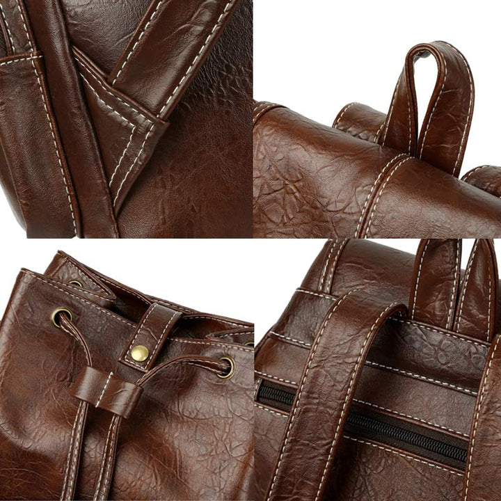 Veganer Lederrucksack für Damen, Vintage, Damen und Mädchen, lässiger Tagesrucksack