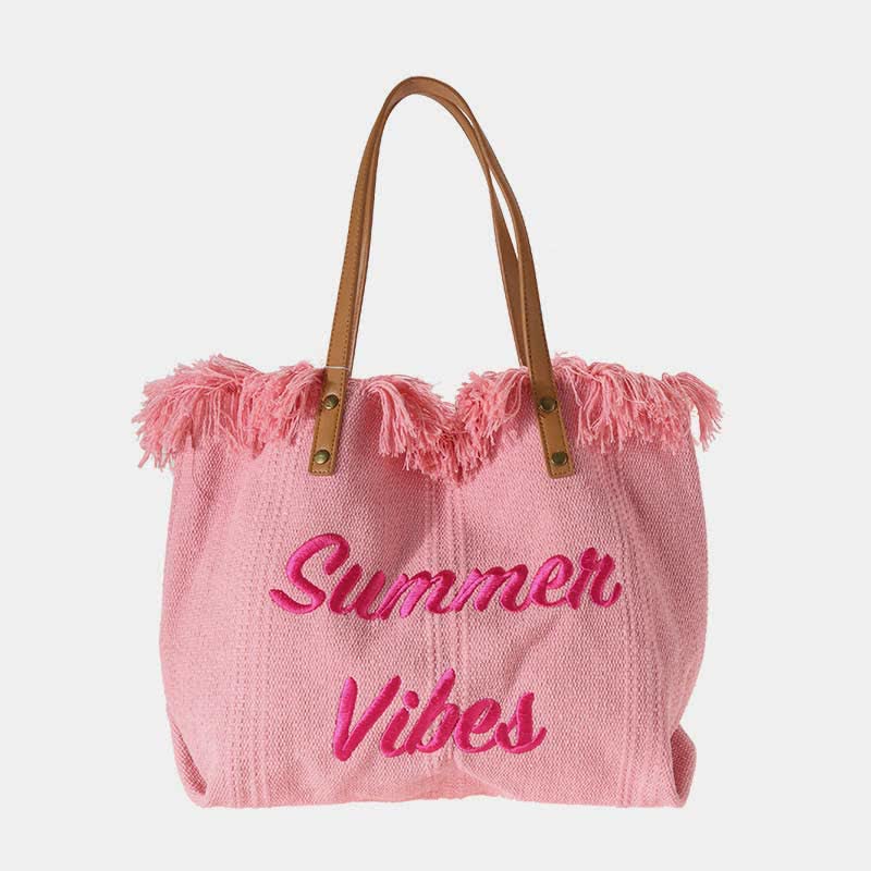 Canvas-Einkaufstasche, Sommer-Signatur, extragroße Schulterhandtasche, Geldbörsen