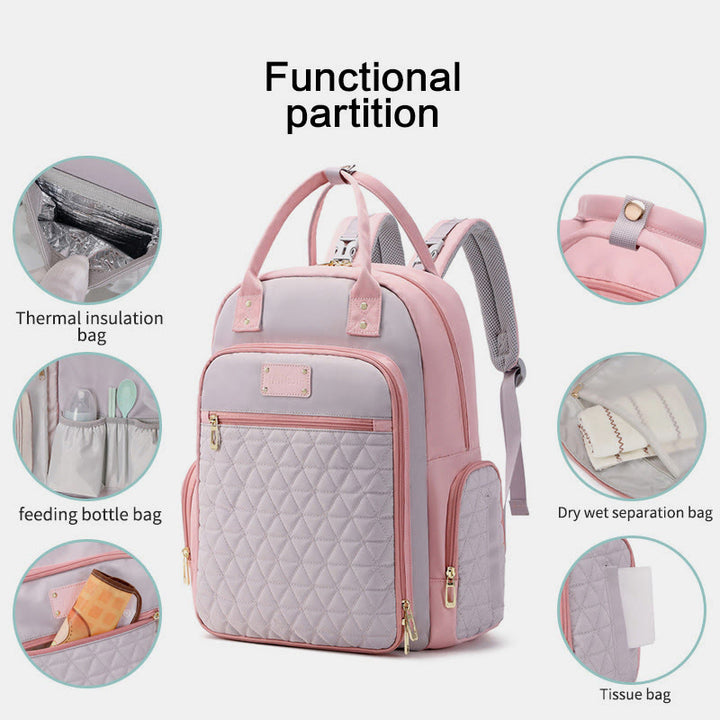 Tragbare Mama-Tasche für Frauen im Freien, wasserdichter, multifunktionaler Oxford-Rucksack