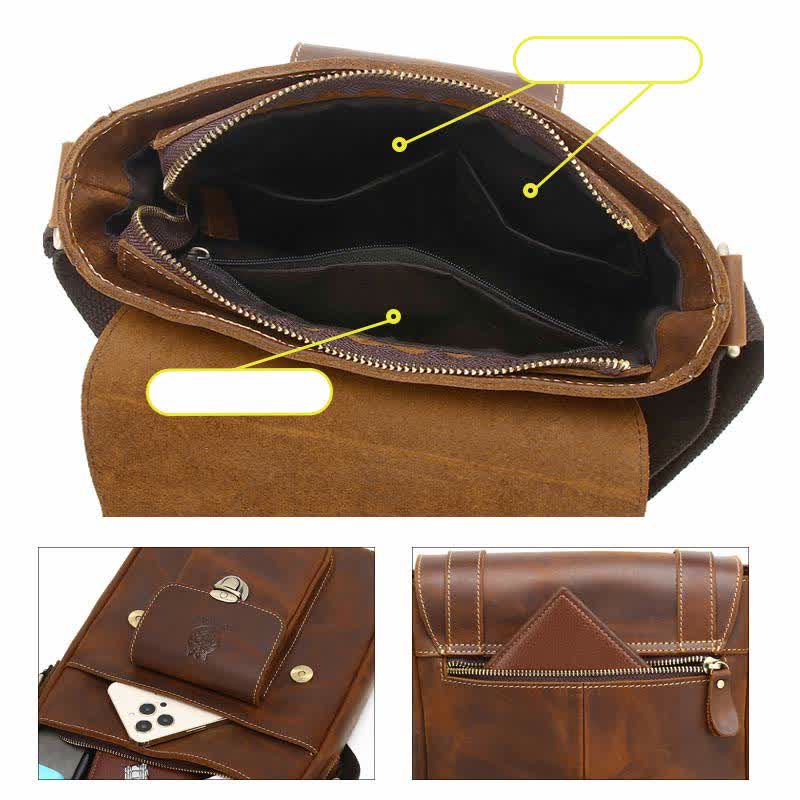 Kleine Leder Messenger Bag Schultertasche Cross Body Retro Handtasche