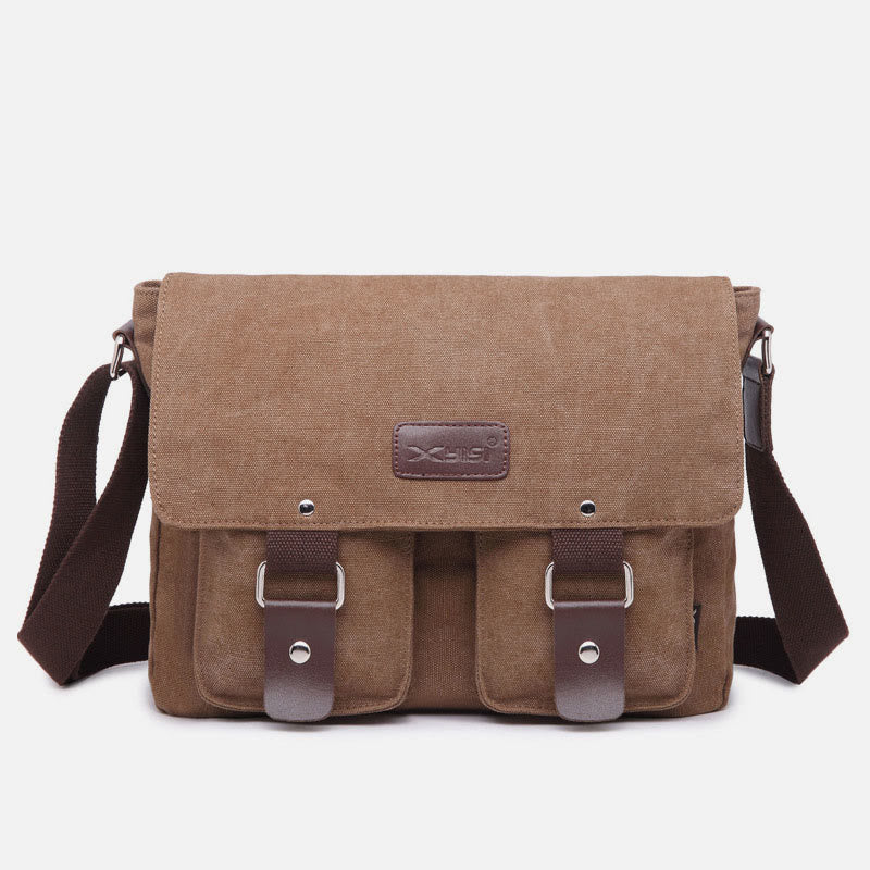 Kuriertasche für Herren, große Kapazität, lässige Schultertasche aus Segeltuch