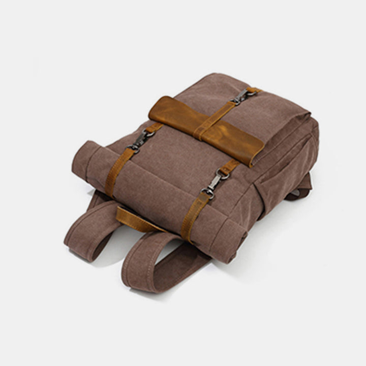 Unisex Canvas Leder Wandern Reise Rucksack Rucksack Schultasche Daypack
