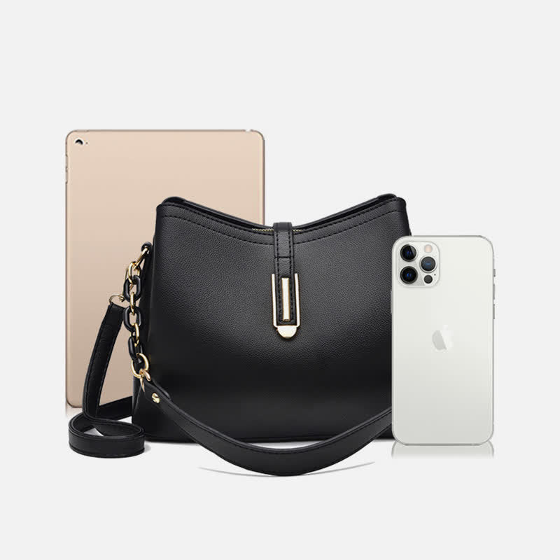 Umhängetasche für Damen, elegante Handtasche aus PU mit großem Fassungsvermögen
