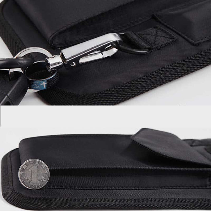 Diebstahlsichere, versteckte Unterarmgurt-Geldbörse aus Nylon mit Holstertasche und doppelter Schultertasche