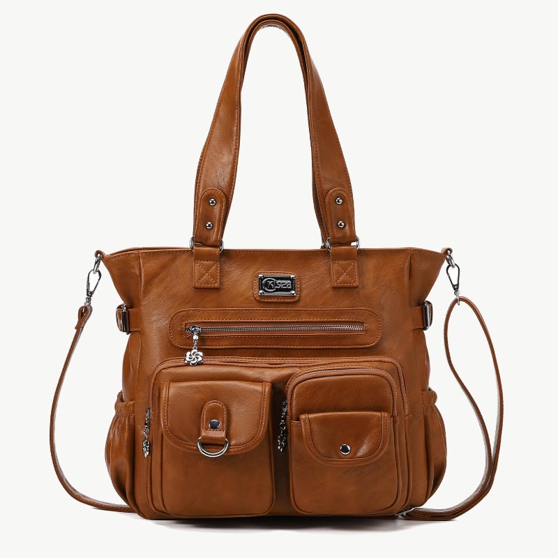 Große Umhängetasche für Damen mit mehreren Taschen und zwei Verwendungsmöglichkeiten