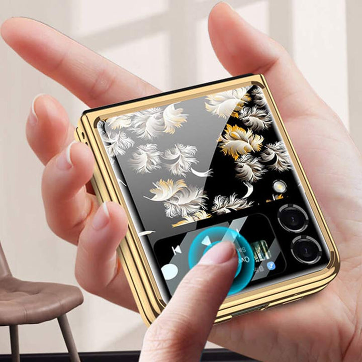 Samsung Galaxy Z Flip 3 Hülle Floral Premium Dünn Transparent Hart PC Handyhülle