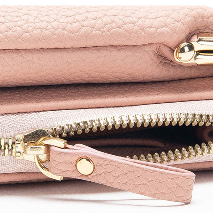 Elegante bestickte Handytasche Damen Mini Crossbody Leder Geldbörse