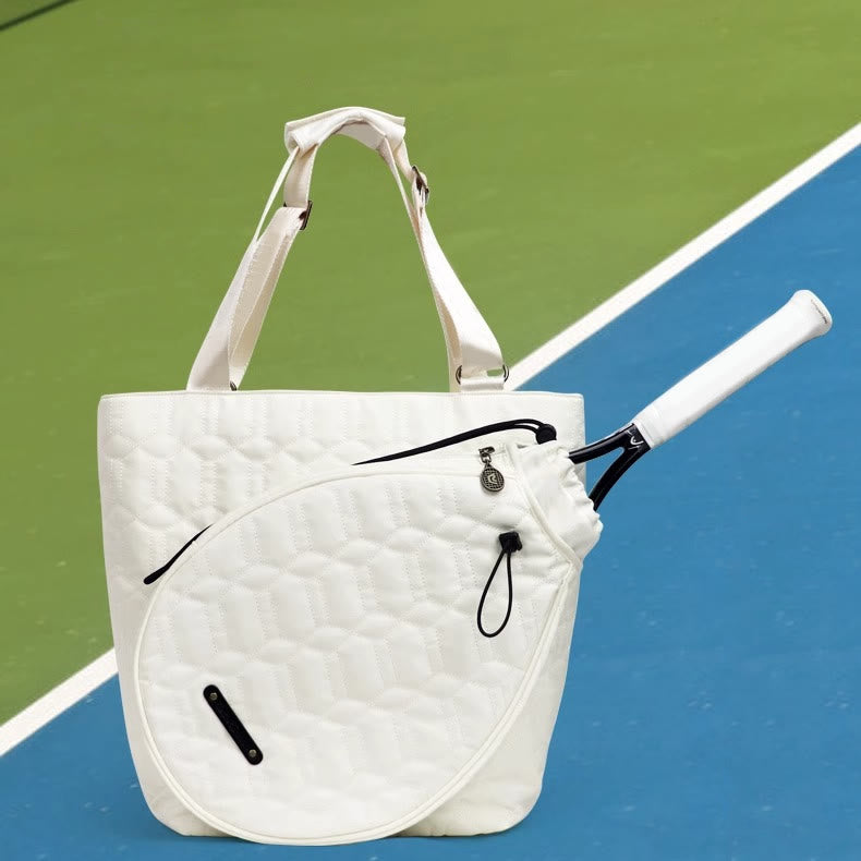 Damen Nylon Schlägertasche Weiß Outdoor Badminton Sport Schultertasche