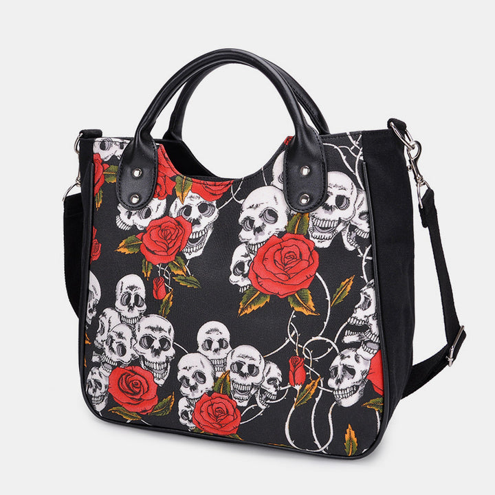 Große Umhängetasche mit Totenkopf-Print