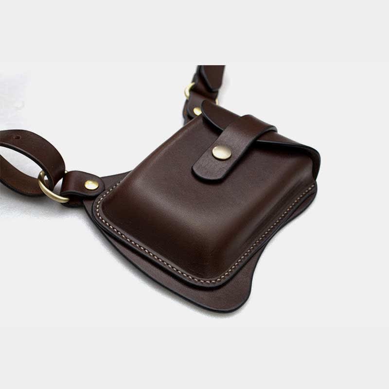 Leder Schulterholster Doppeltasche Schultergurt Weste Beutel Tasche