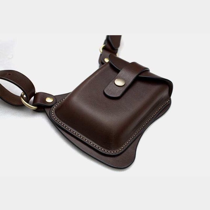 Leder Schulterholster Doppeltasche Schultergurt Weste Beutel Tasche