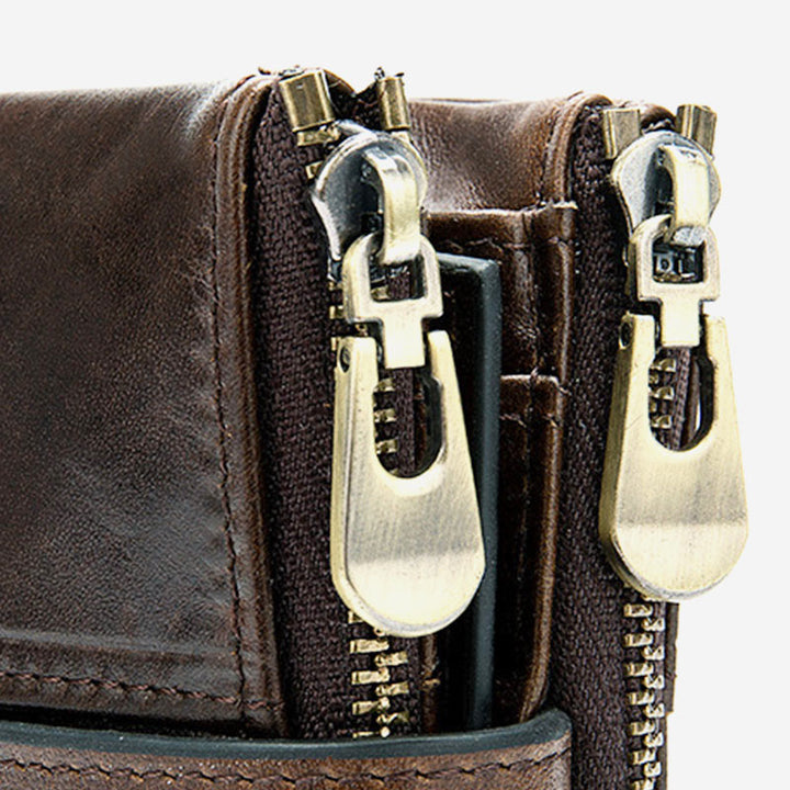 RFID-blockierender Kartenhalter aus echtem Leder