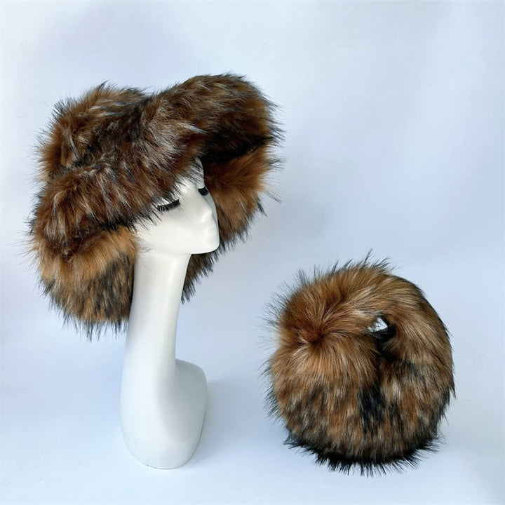 Kunstpelz weiche Huttasche Set für Frauen Winter Dating