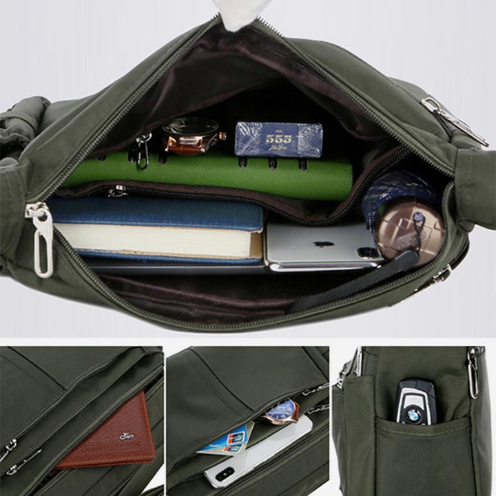Leichte Umhängetasche aus Nylon mit mehreren Taschen für Herren