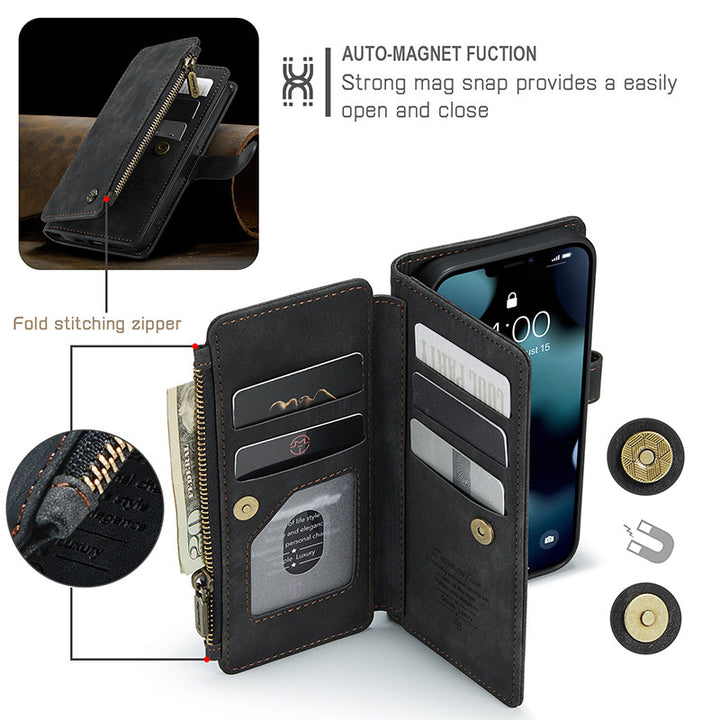 Multi-Slot Wallet Case Handyhülle Kompatibel mit iPhone 13 ProMax Pro Mini