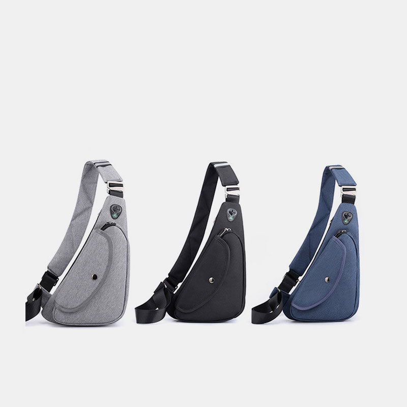Wasserdichte, leichte, multifunktionale, stahlsichere Schultertasche mit Kopfhöreranschluss