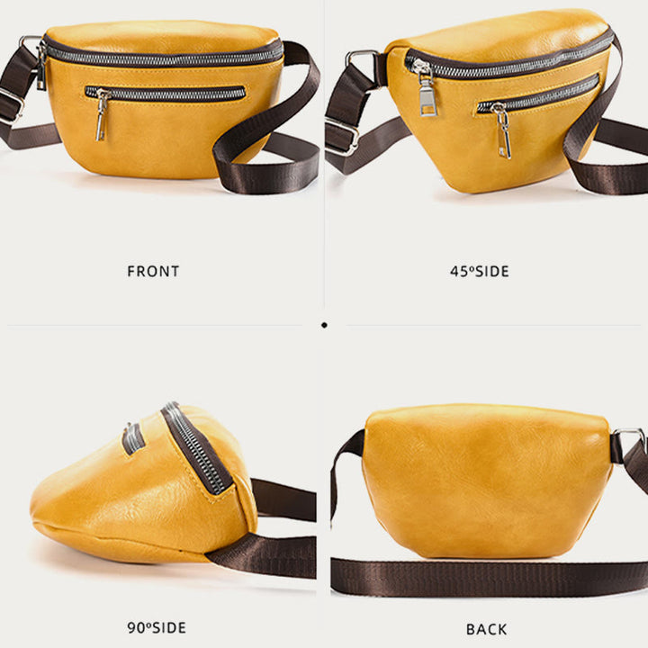Retro Sling Bag Ölwachs Kunstleder Crossbody Umhängetasche